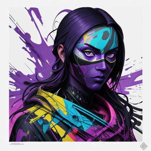 Graffiti Portrait of Rebel Fighter 