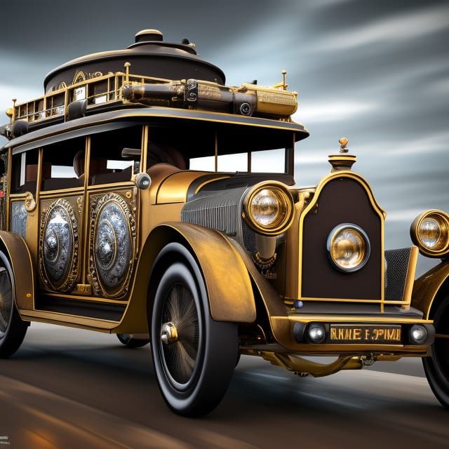Steampunk Vintage Car  by @DangerMouse