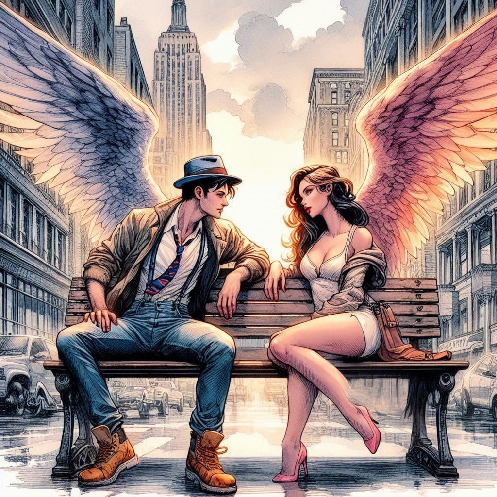 Love at first ..  city bus stop