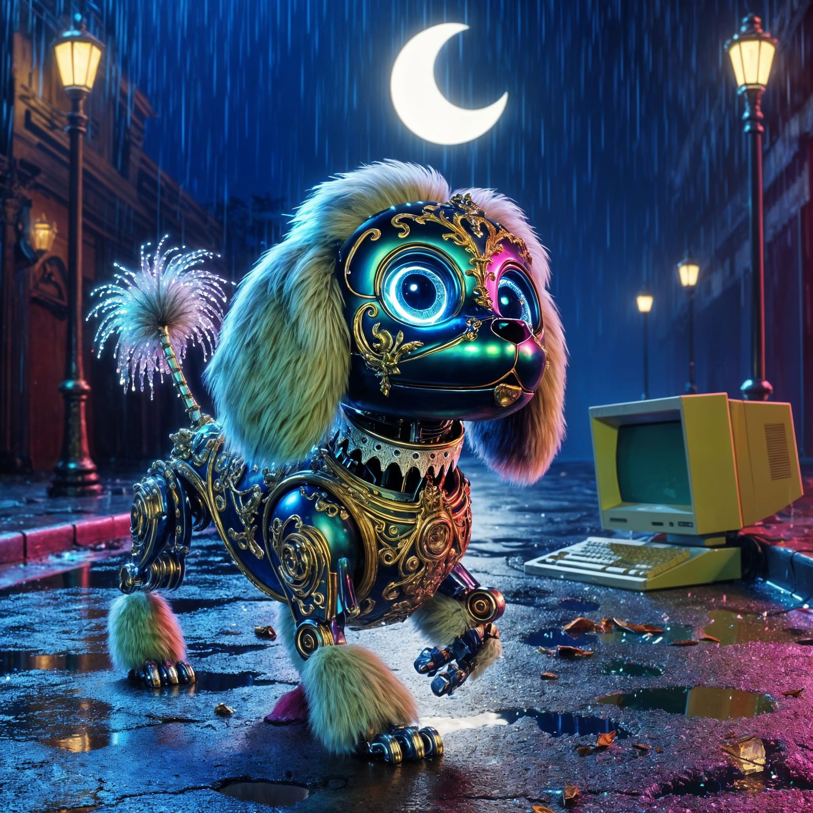 The Story of an Abandoned Rococo Poodle Bot AI Generated Artwork