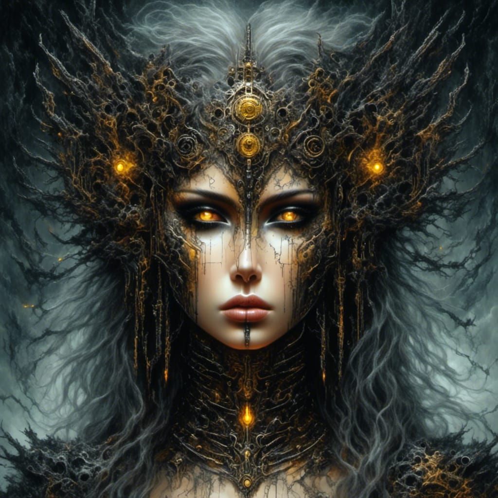 <lora:Spirits of Nature:1.0> in style of Luis Royo <lora:Cyber Neon -Yellowv2:1.0>