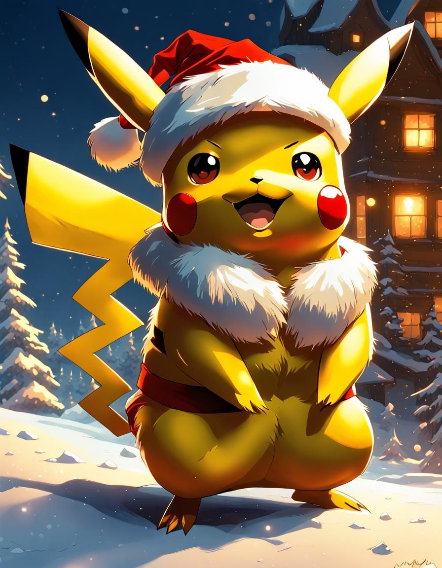 Pikachu as Santa Claus ; acrylic by Wadim Kashin, James Gurney, Julie ...