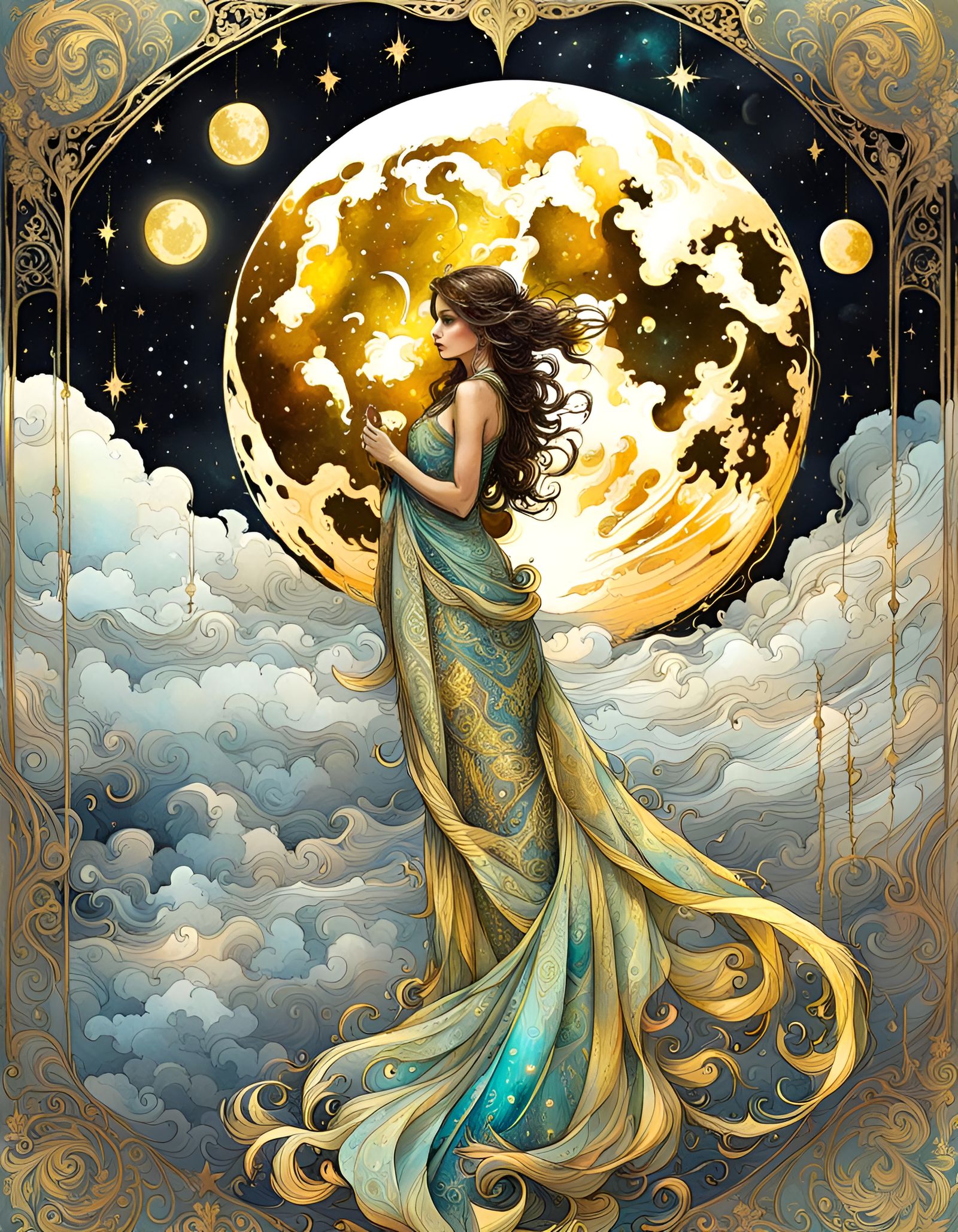 Moon Tarot Card - AI Generated Artwork - NightCafe Creator