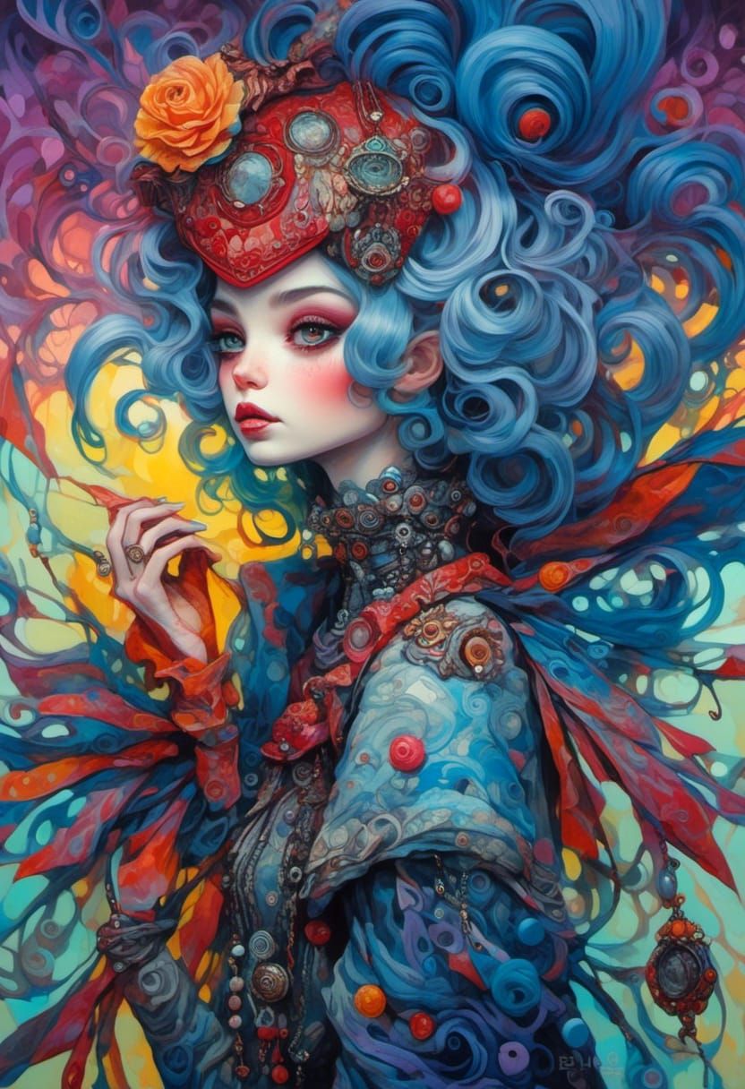 <lora:Doll:1.0>portrait of a beautiful woman wearing intrica...