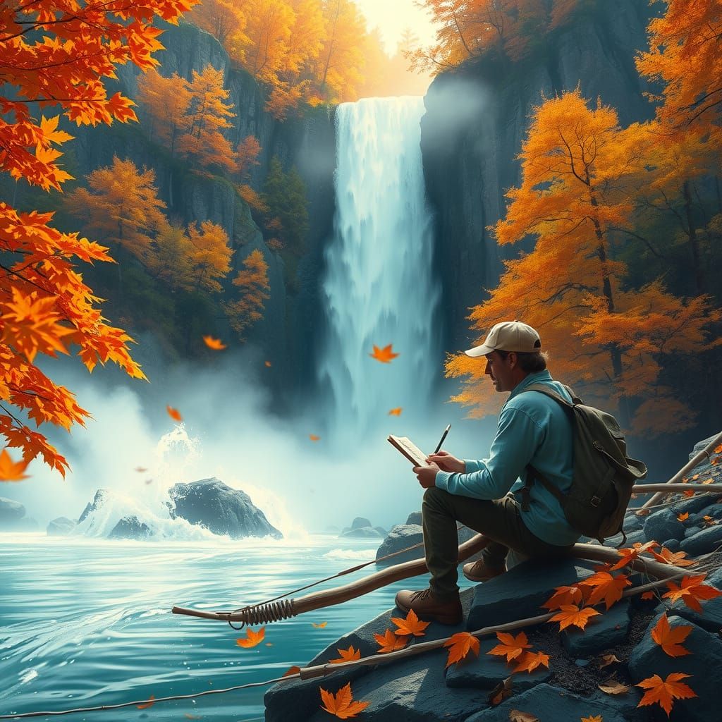 Automn waterfall  by @Omri_slam