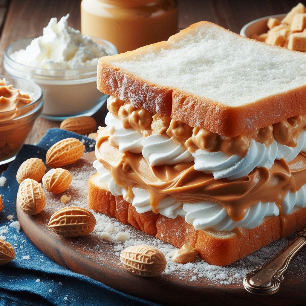 Fluff and Peanut Butter Sandwich