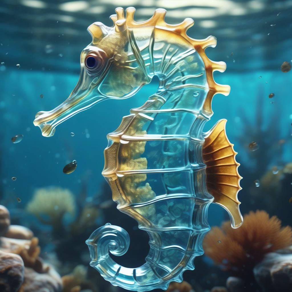 Transparent Seahorse  by @Myrkwood Art