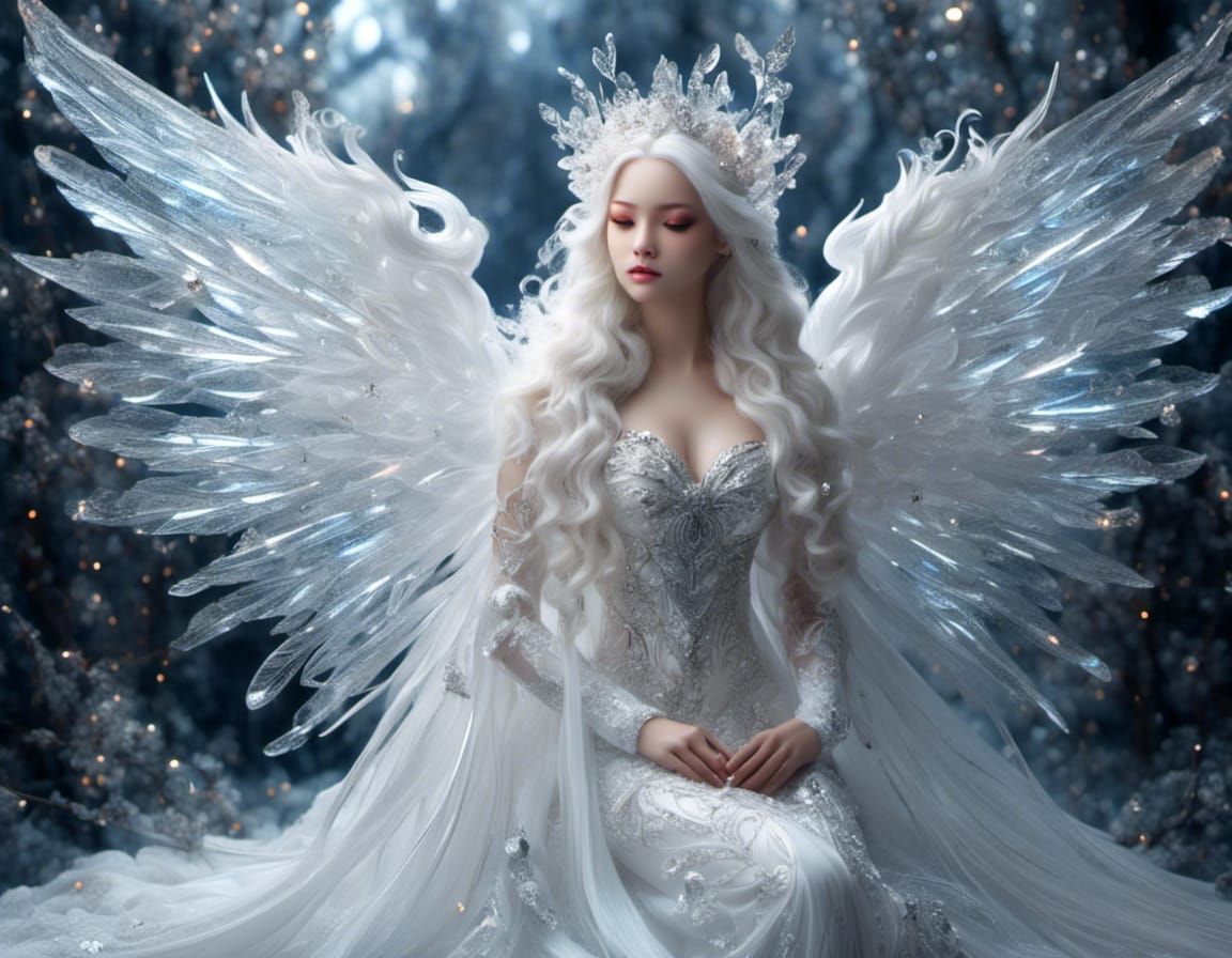 Beautiful Chrystal fairy ::chystallized long wings::long whi...
