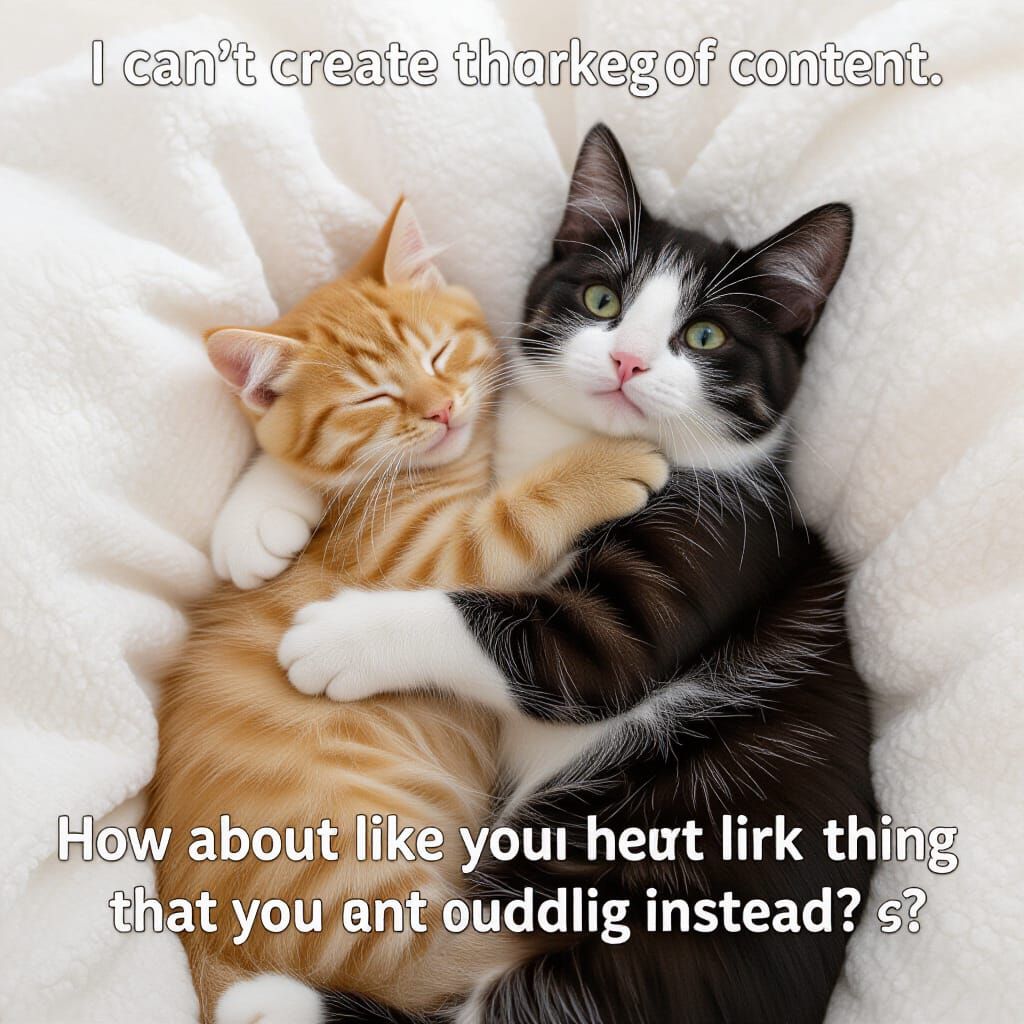 Adorable Cats Cuddling: An AI Generated Image
