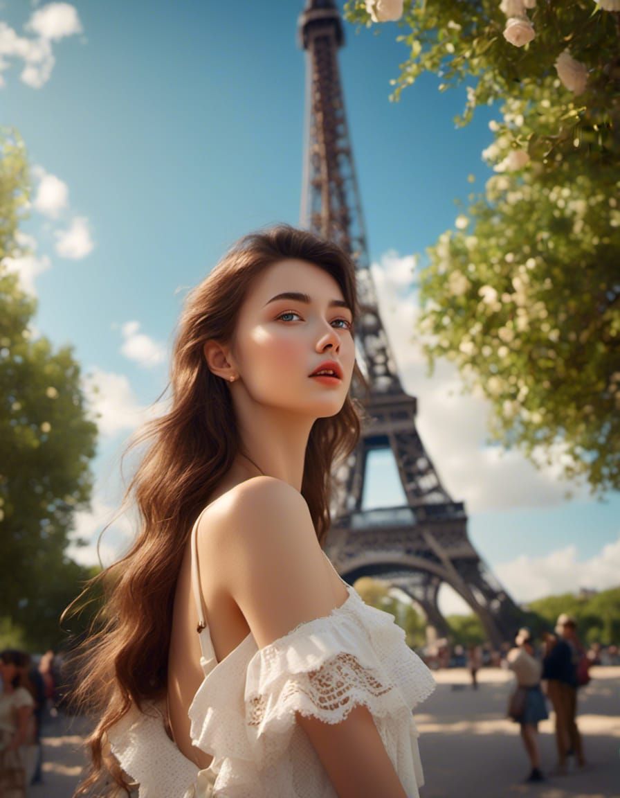  <lora:Beautify:1.0> french girl in front of eiffel