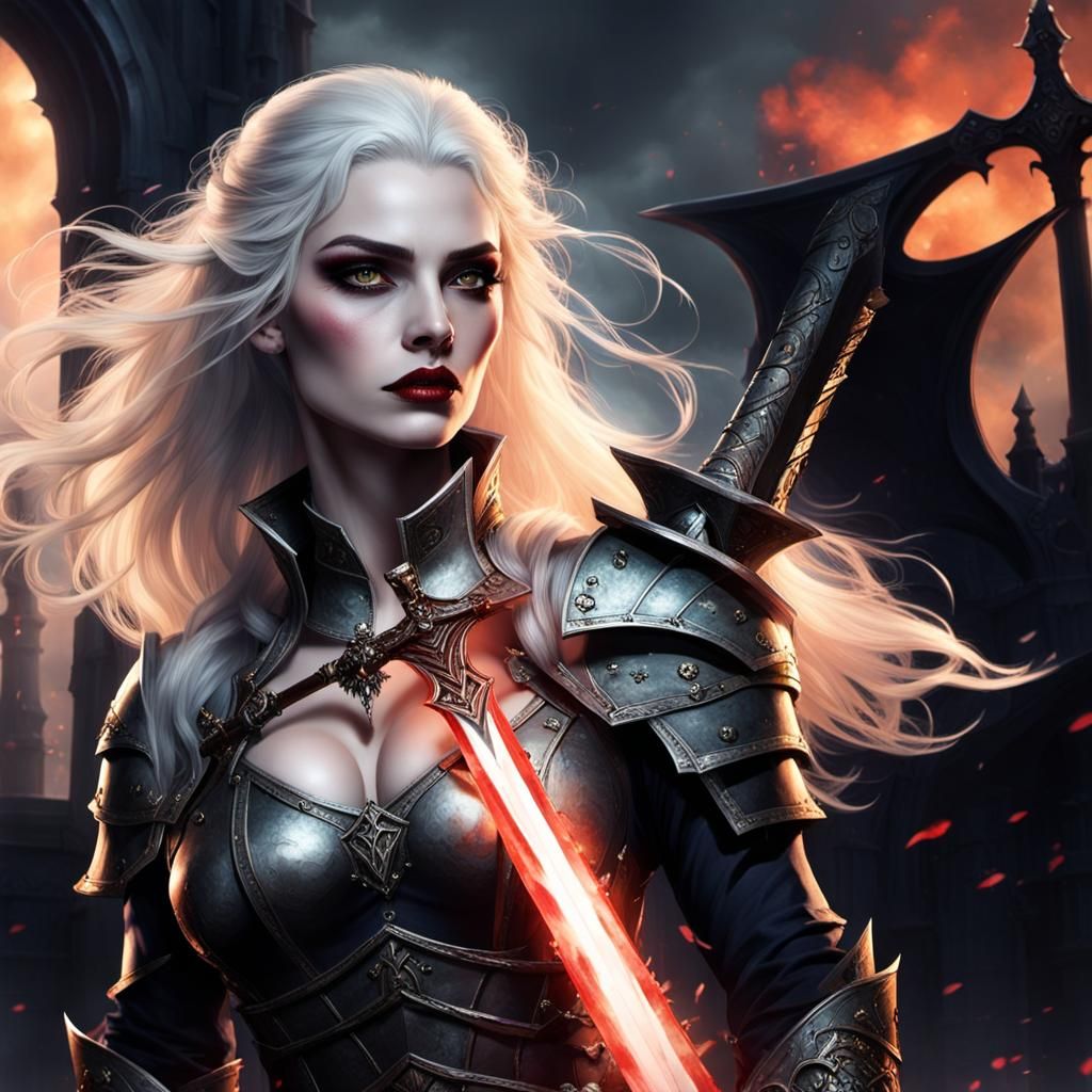 She stood tall, an imposing 
 beautiful vampire figure with ...