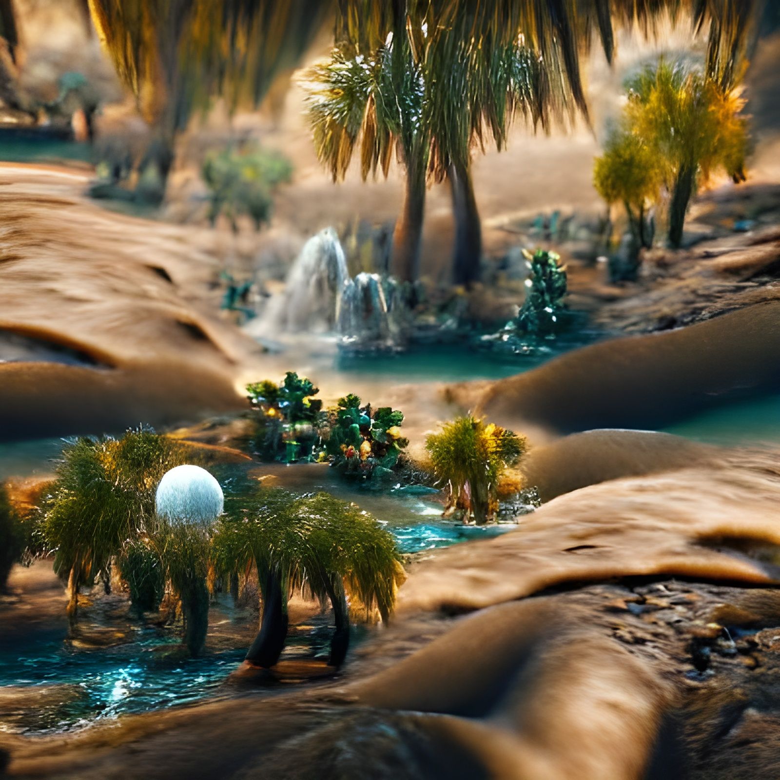 Desert Oasis on Alien Planet