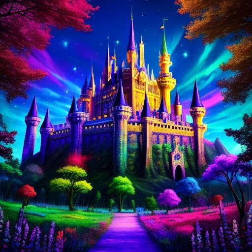 Psychedelic fantasy castle