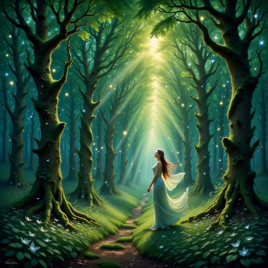 Through the rustling leaves, hear the earth's heartbeat
 