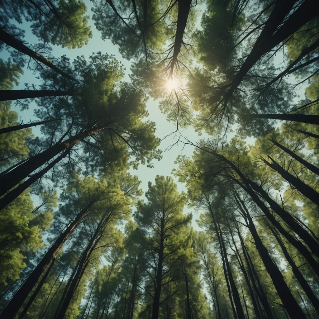 in the forest shining pieces in the sky
