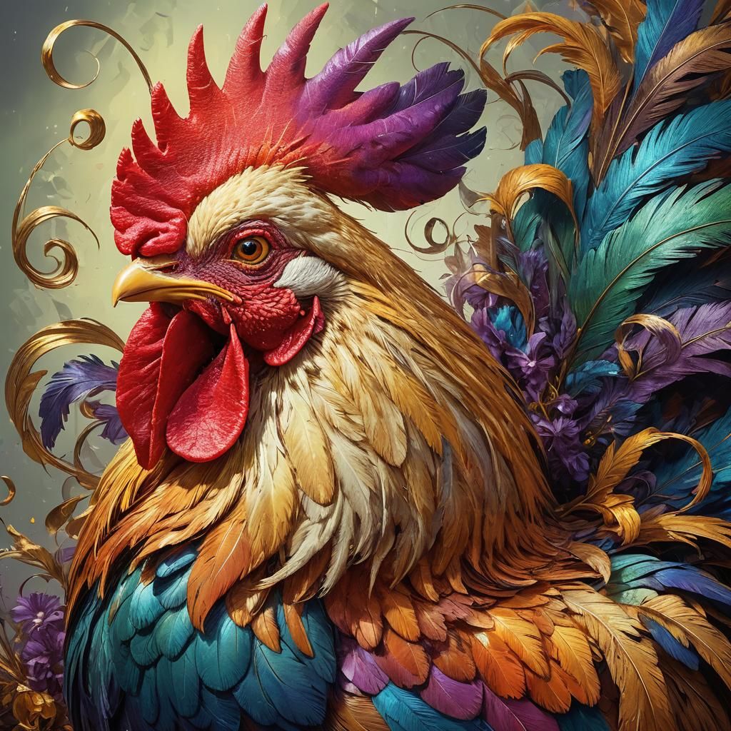 all his own feathers
