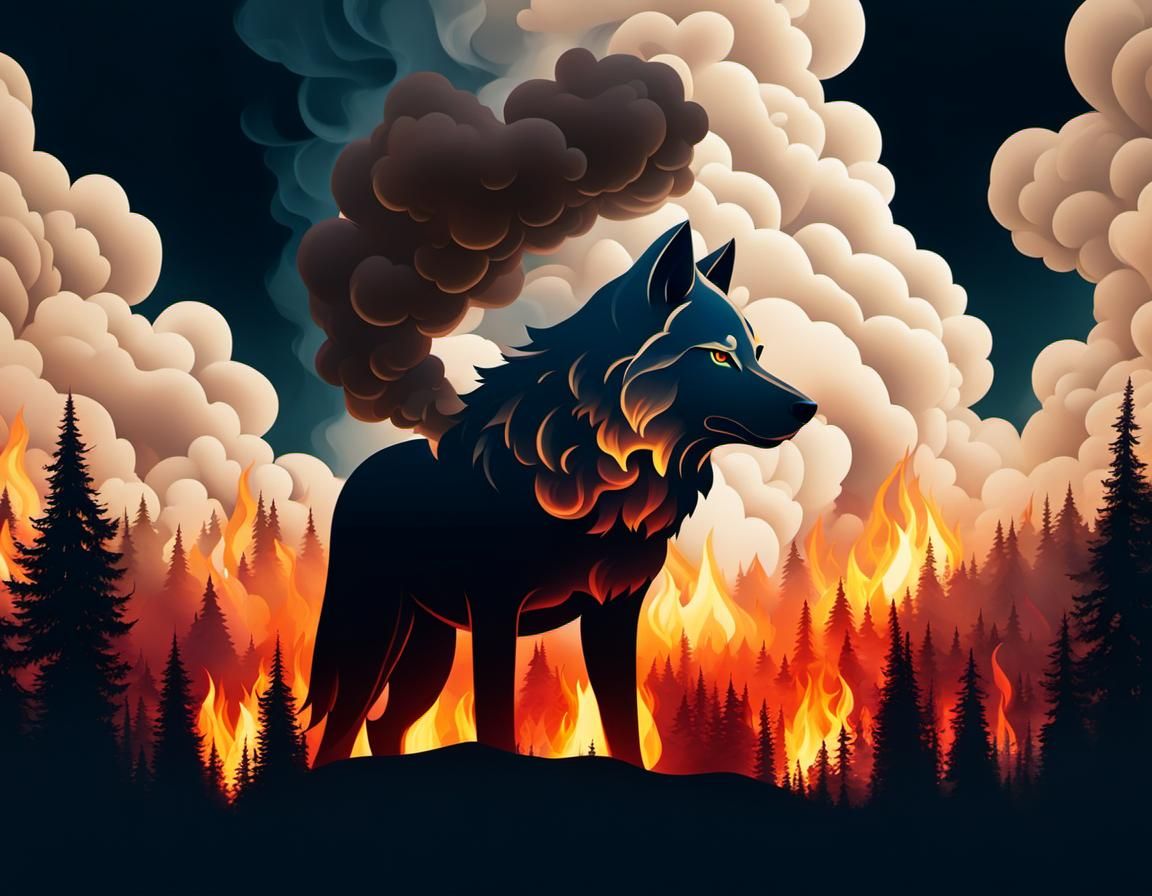 Wolf-shaped Smoke Cloud