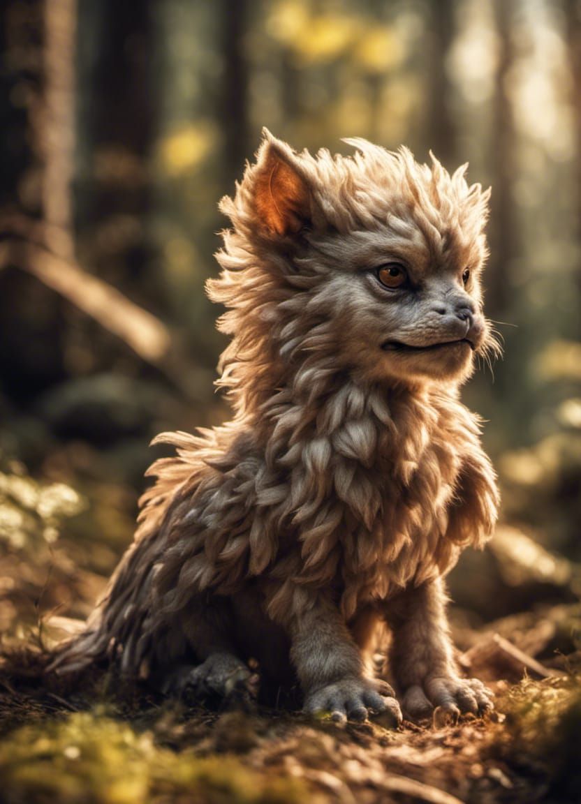 Behold! My pet baby griffin!  by @Ashvada