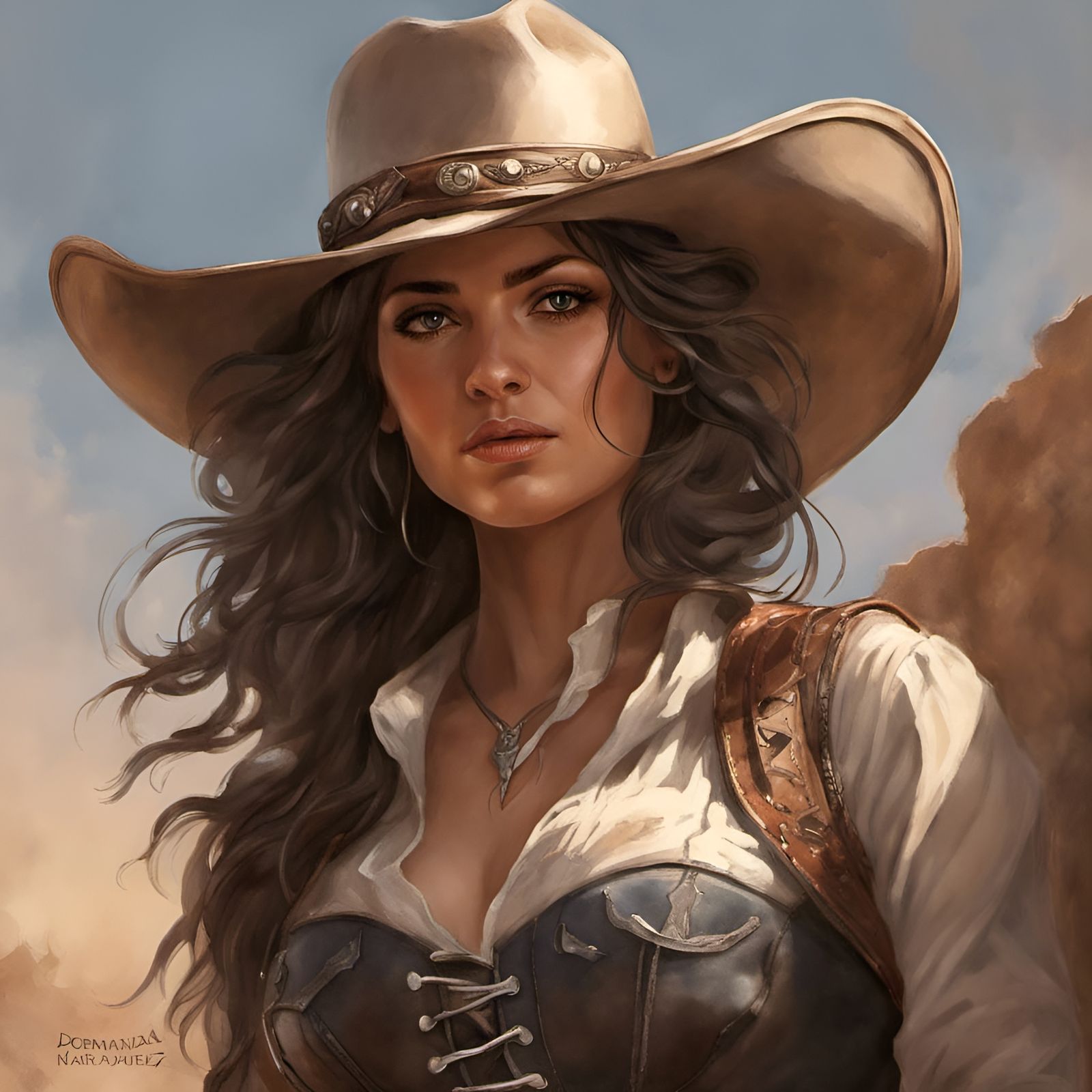 Beautiful Cowgirl - AI Generated Artwork - NightCafe Creator