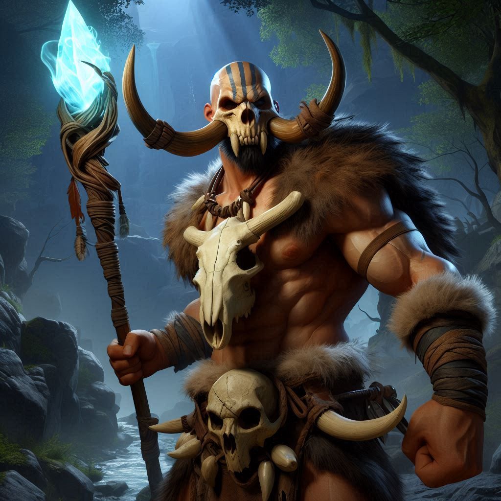 Caveman wizard barbarian