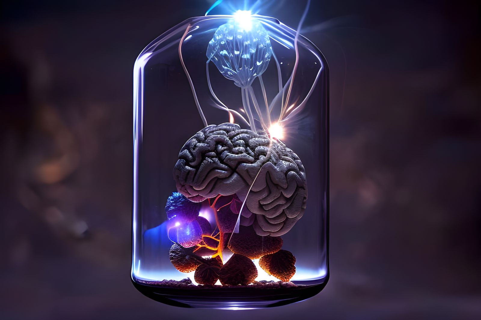 Homegrown brain in a vat - AI Generated Artwork - NightCafe Creator