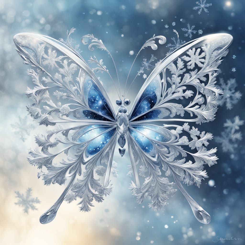 Delicate snowflake butterfly