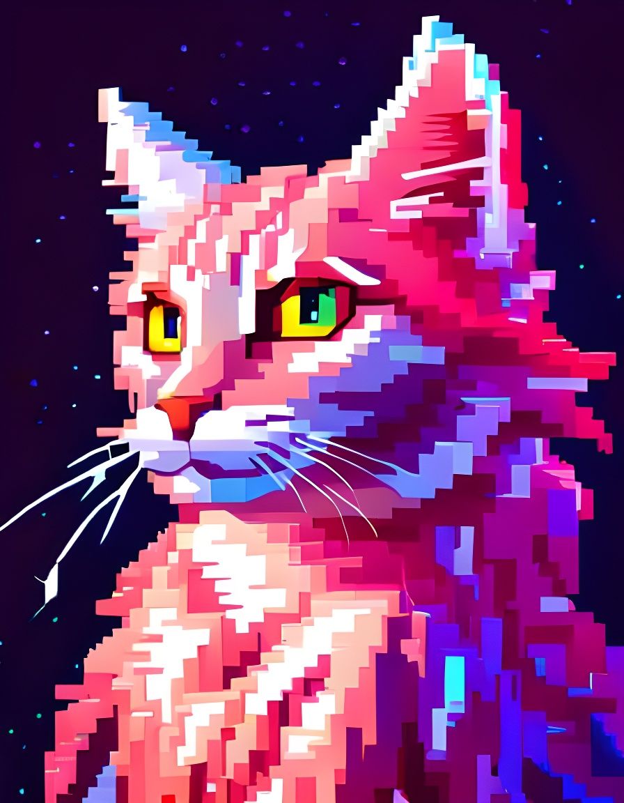 Pixel art cat - AI Generated Artwork - NightCafe Creator