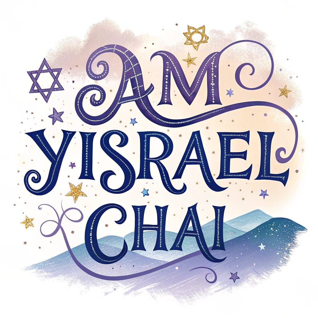 Am Yisrael Chai: A Luminous Text Rendering