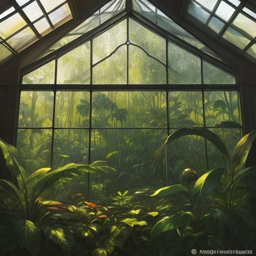 stained glass tropical home greenhouse