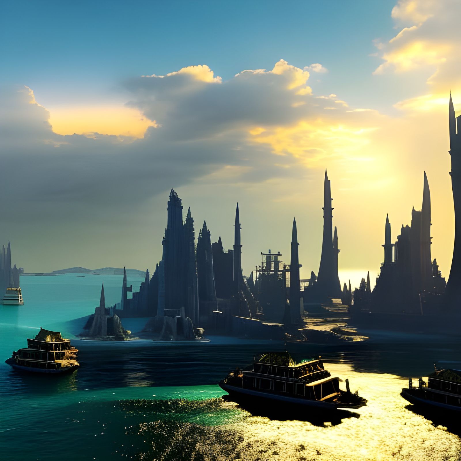 Cinematic fabled city of atlantis