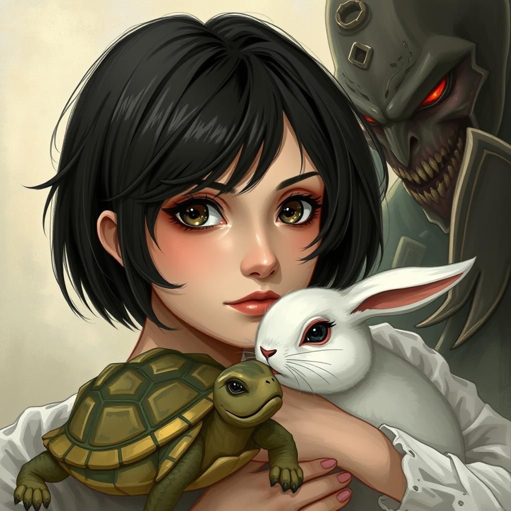 Protecting rabbit and turtle from evil