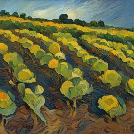 Cabbage field Constable Van Gogh impressionism