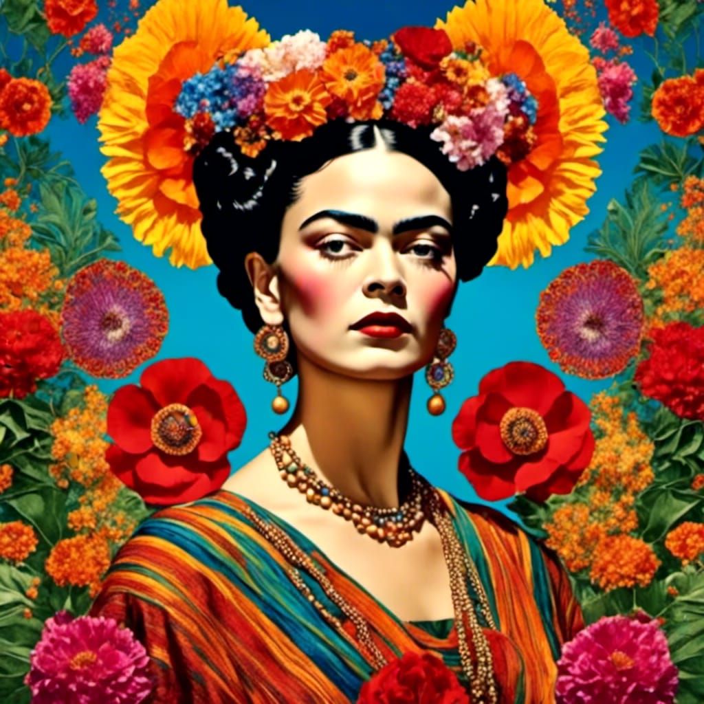 Frida Kahlo intricate details jazz bebop boogaloo cinematic dramatic ...