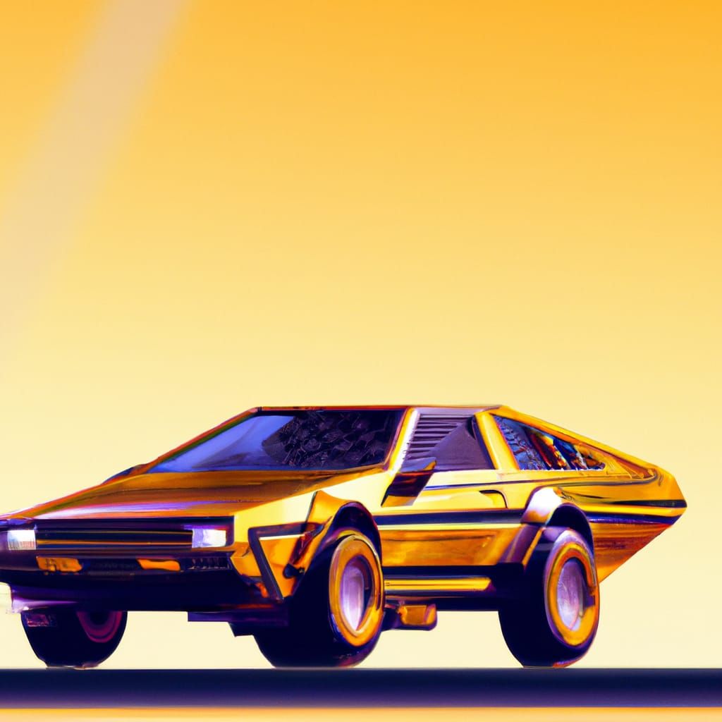 Golden DeLorean - AI Generated Artwork - NightCafe Creator