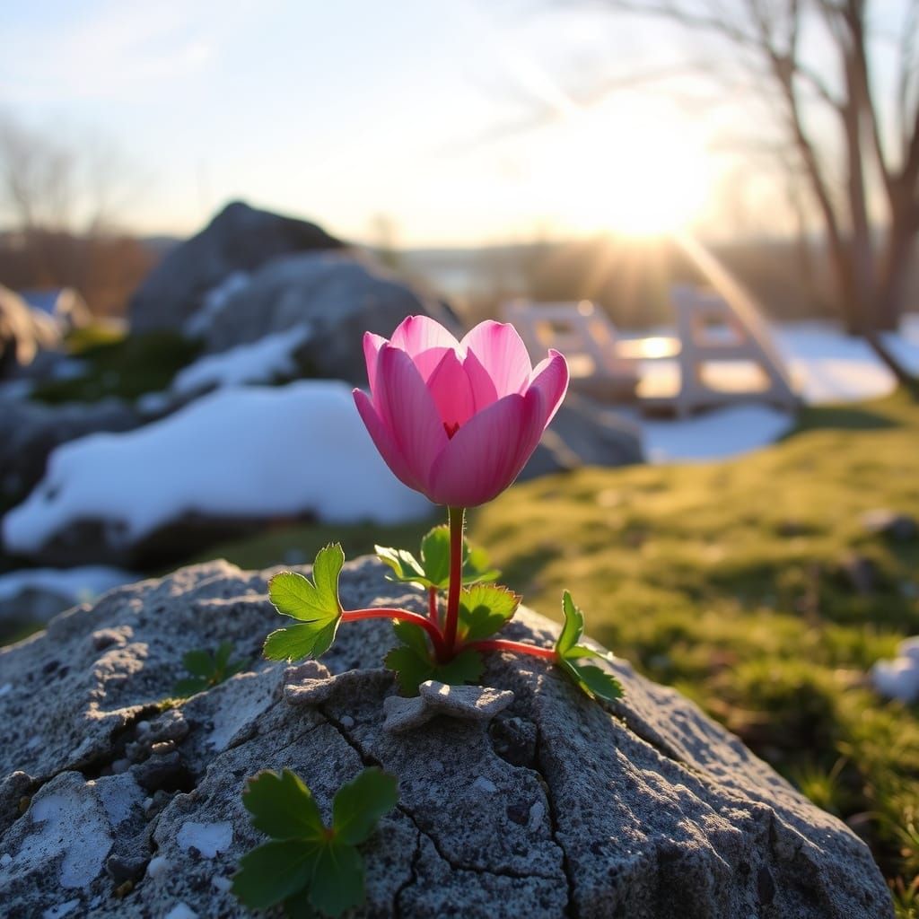 Cyclamen Flower of Love Born on a Rock