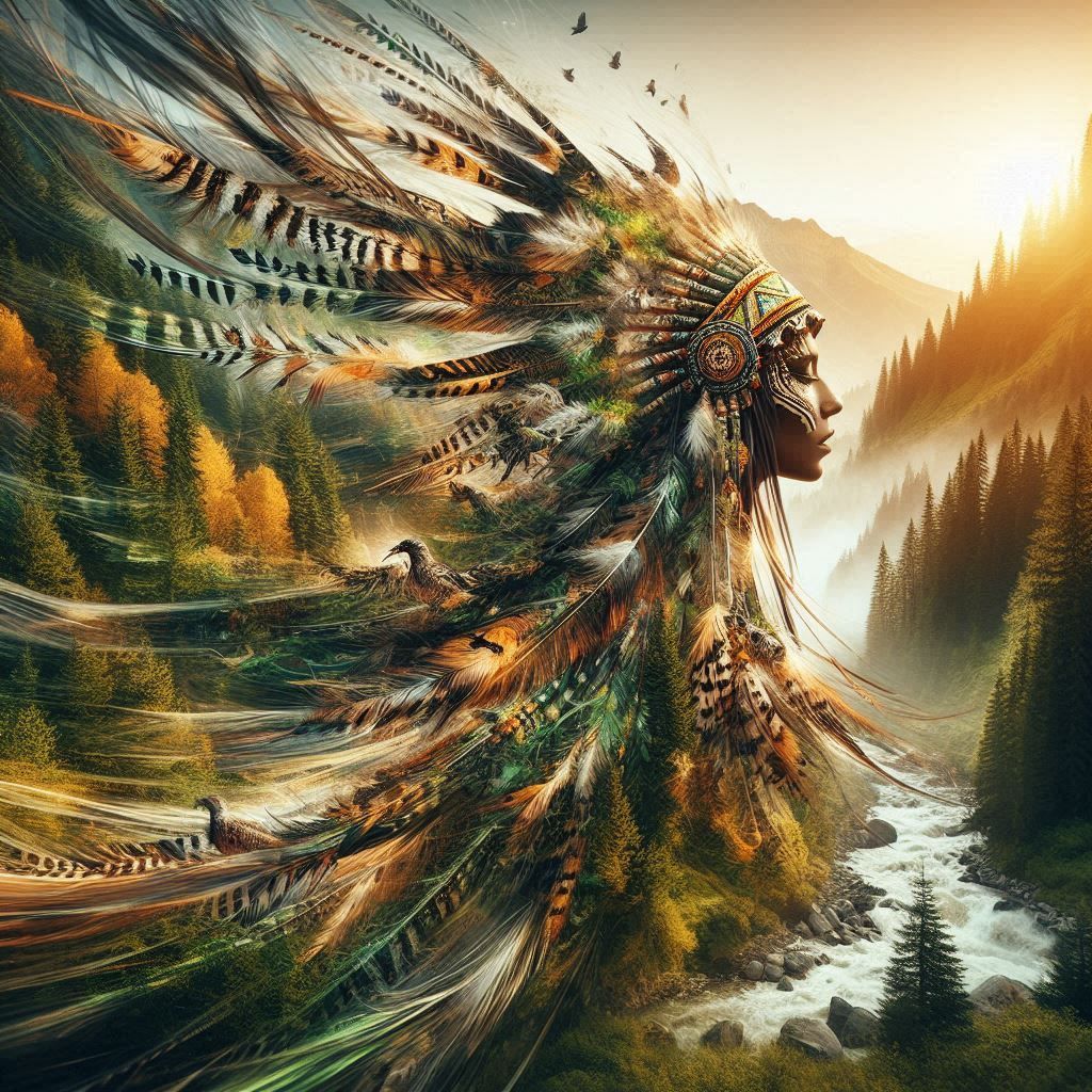 double exposure beautiful fantasy portrait landscape..