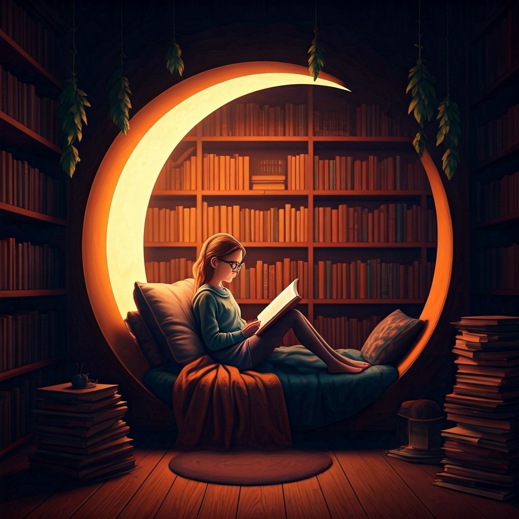 Cosy crescent reading nook