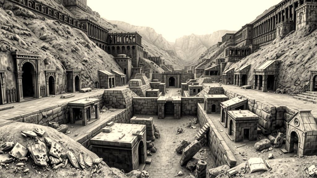 A large archaeological dig in a long deserted ancient city  by @Brooky