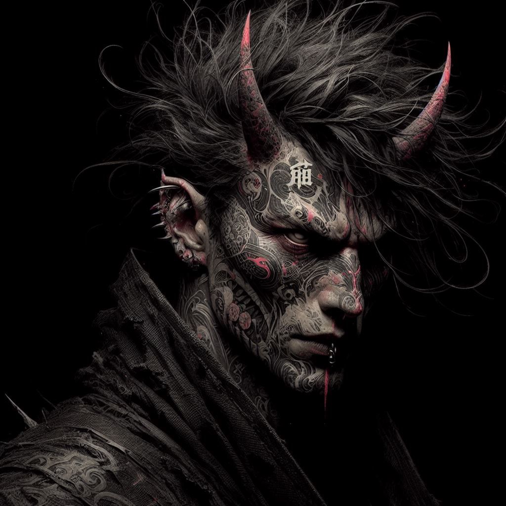 Tattooed Demon Portrait series