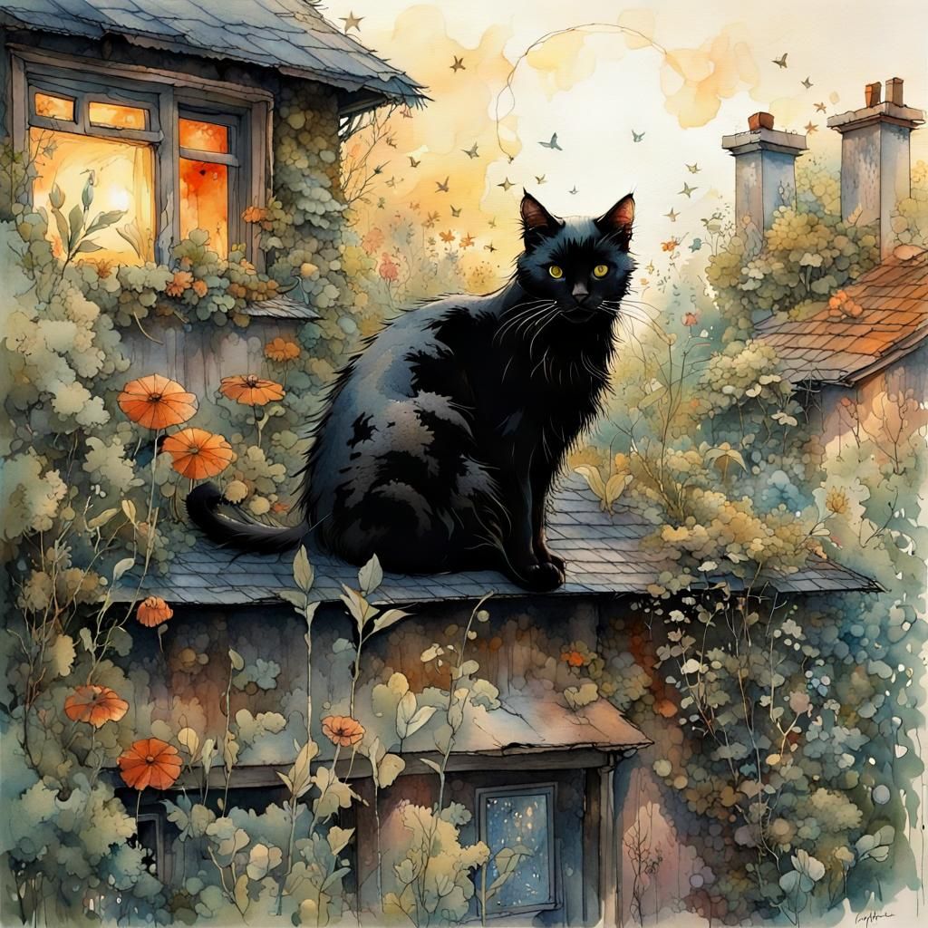 Cat on roof