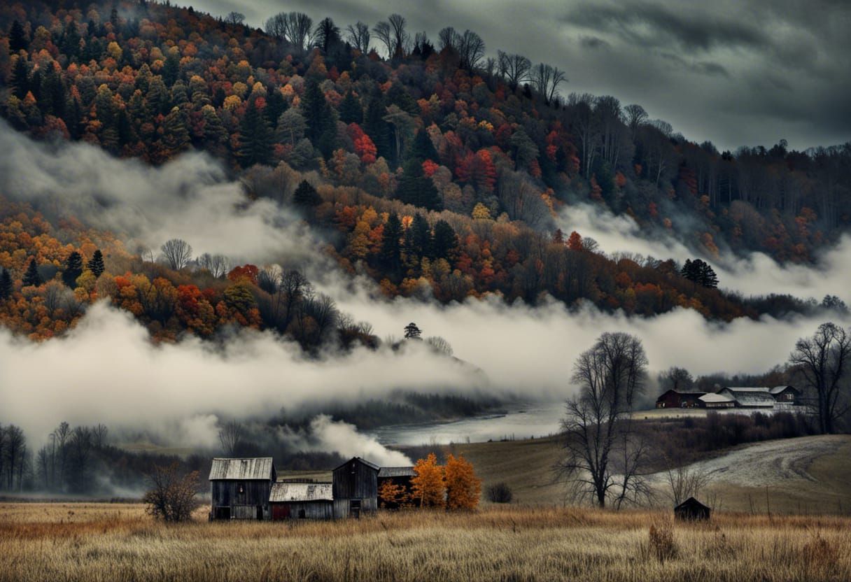 tintype; photo; "Pomeroy, Ohio", post apocalyptic; autumn landscape
