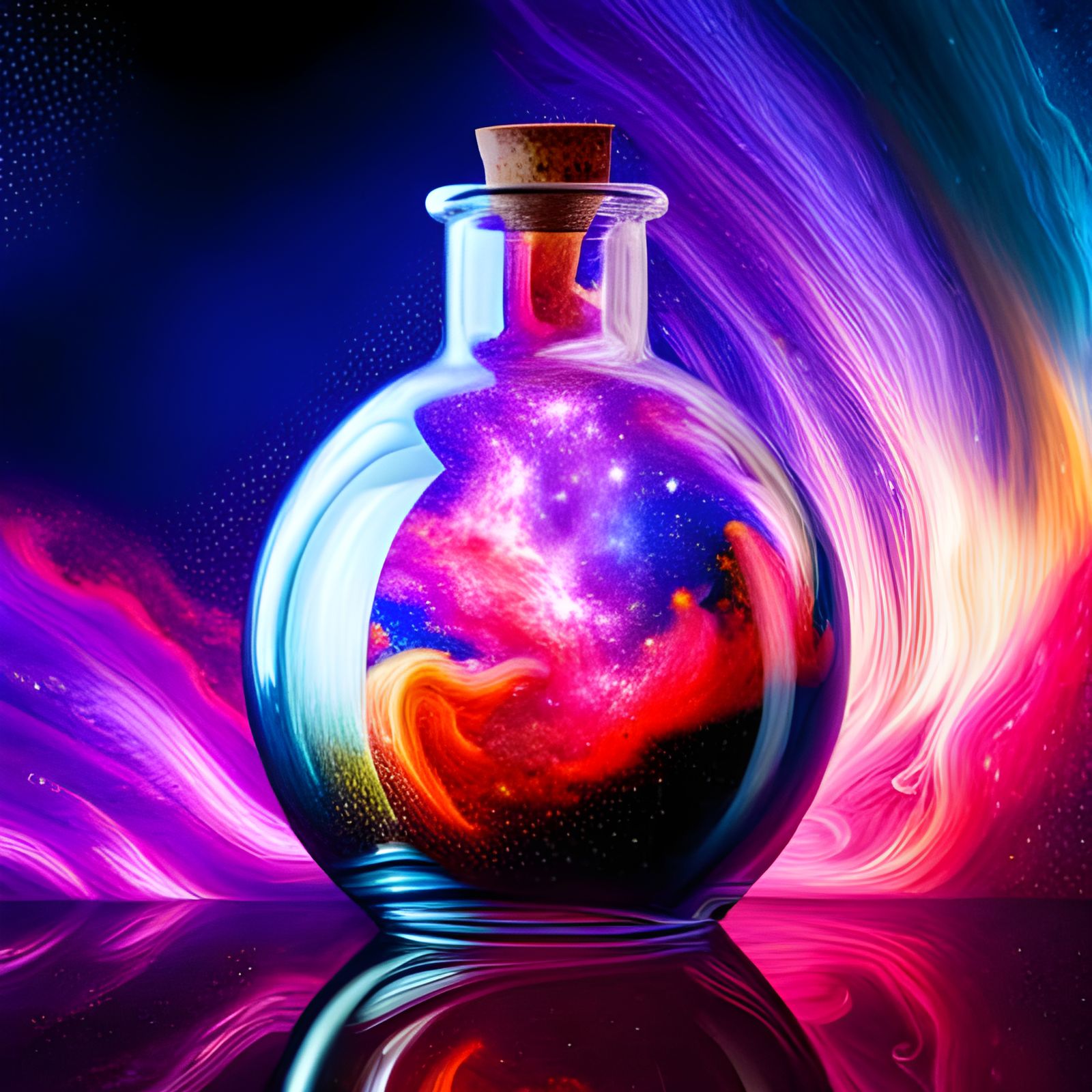 Cosmos bottle - AI Generated Artwork - NightCafe Creator