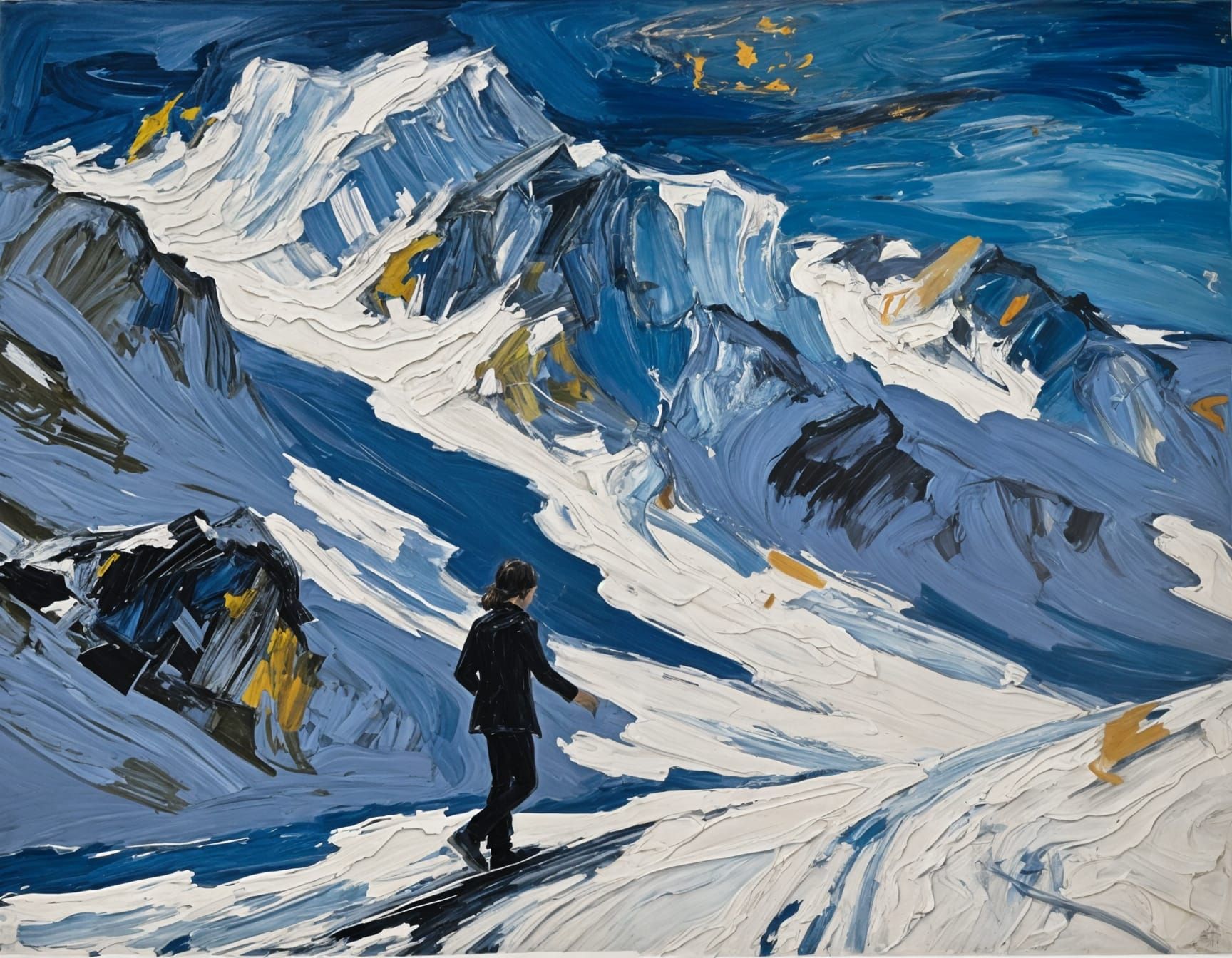 advanced expressionism in the style of Joan Mitchell