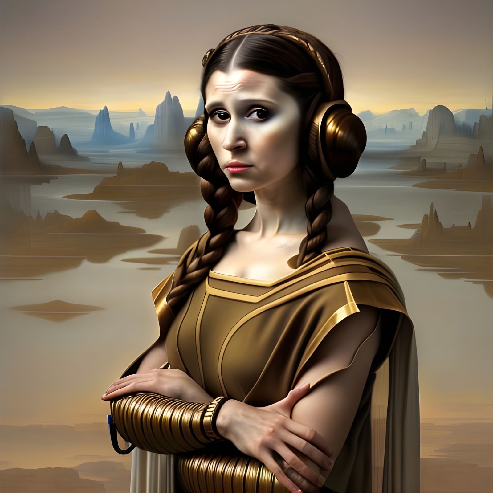 The Mona Leia (She's pretty sad about Alderaan, guys)  by @Mormookiee
