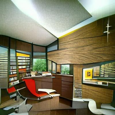 1950s mid century modern office