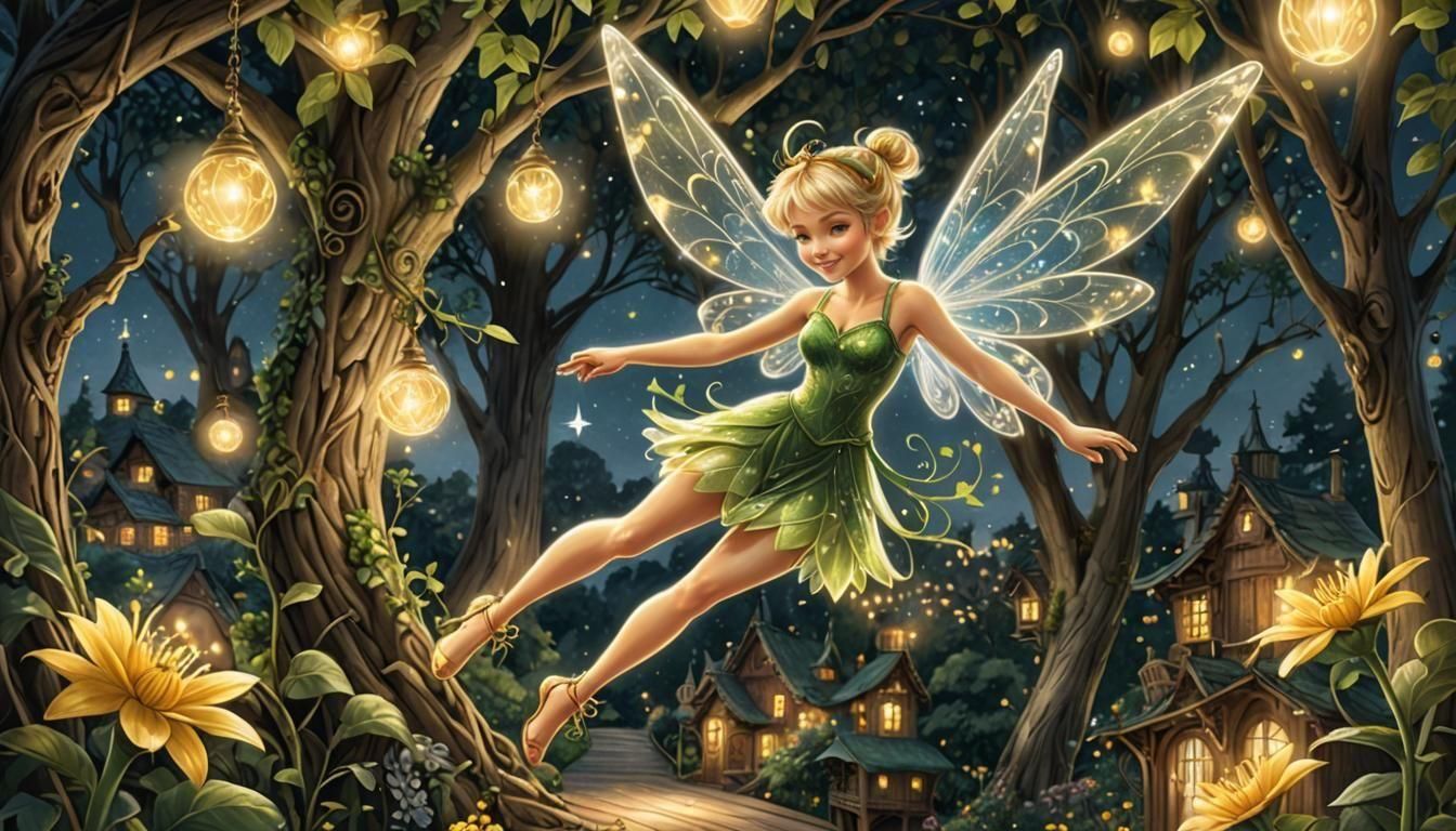 Tinkerbell dancing in the air  by @EternaSky