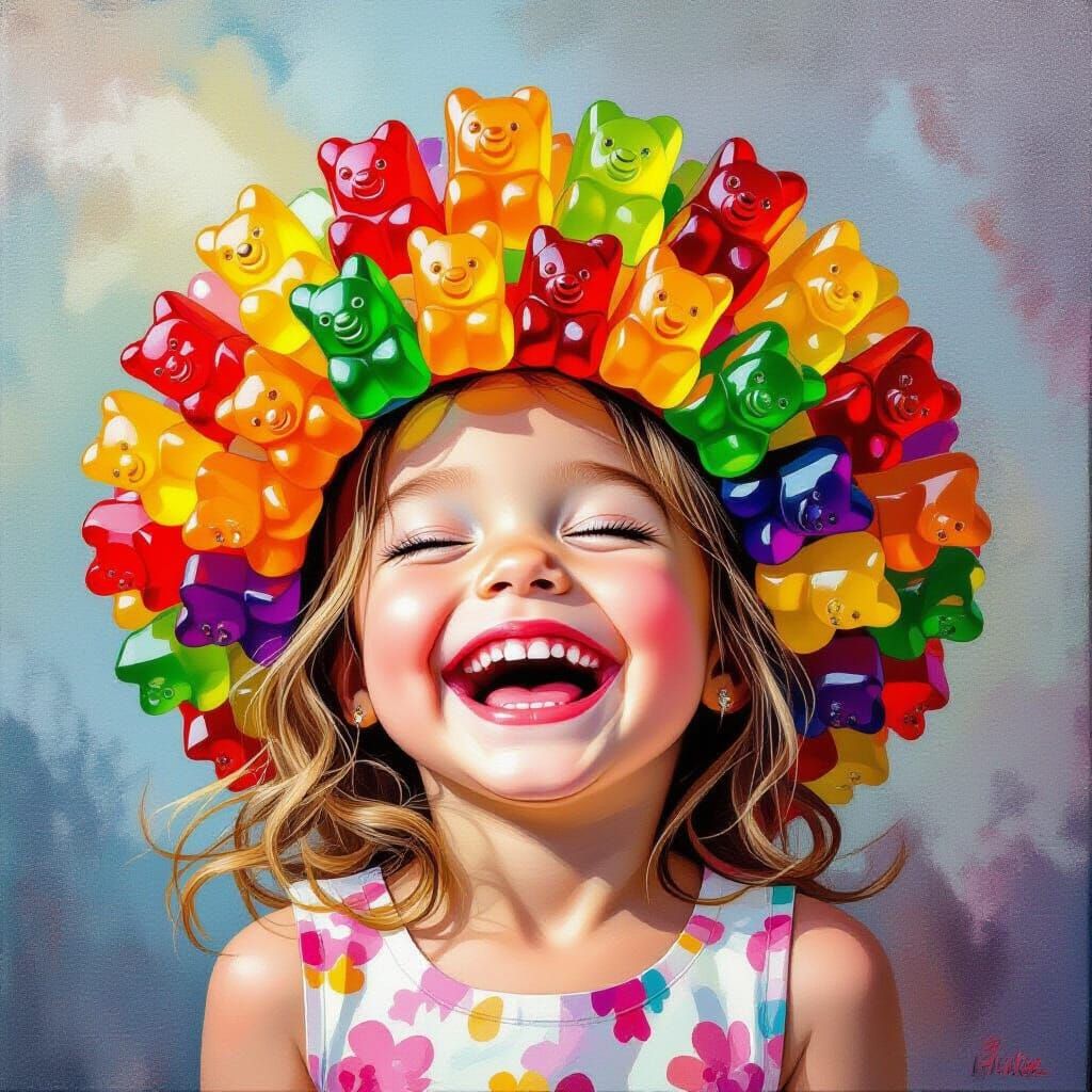 Hat made of gummy bears  by @nonaivo