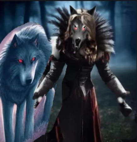 Female Werewolf in a medieval gown
