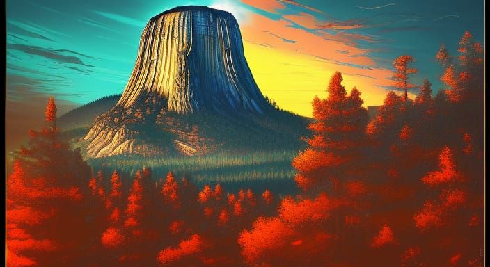 Colorful Mountain Scene Sunrise - AI Generated Artwork - NightCafe Creator