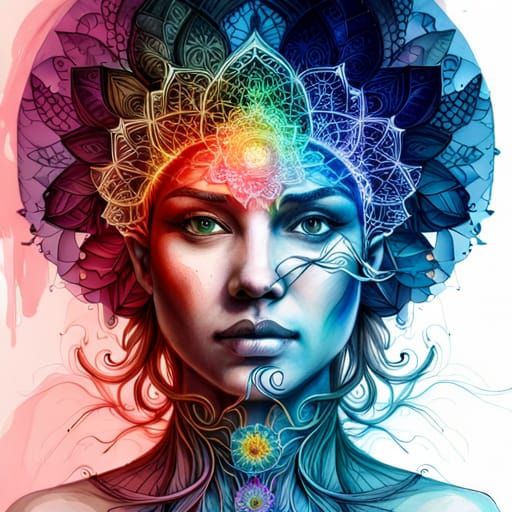 lotus chakra girl - AI Generated Artwork - NightCafe Creator